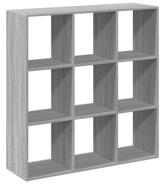 Szürke sonoma szerelt fa elválasztó könyvespolc 102x29x103,5cm