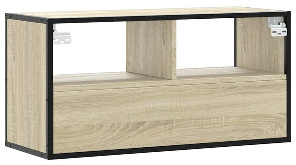 Sonoma tölgy színű szerelt fa és fém TV-szekrény 80x31x39,5 cm