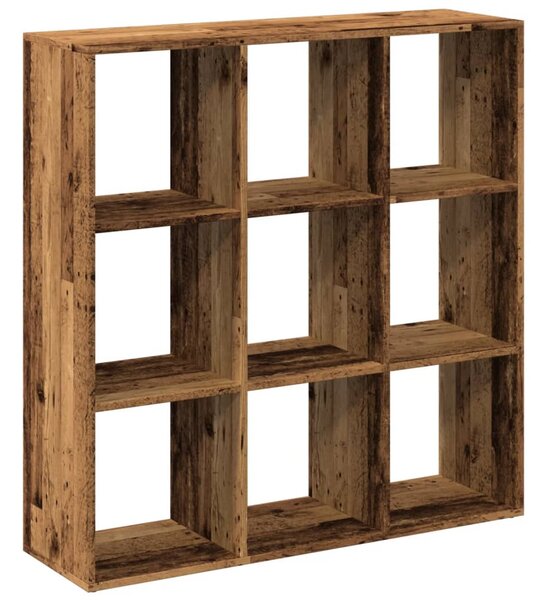 Antik fa színű fa térelválasztó könyvespolc 102x29x103,5 cm