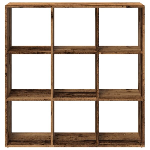 Antik fa színű fa térelválasztó könyvespolc 102x29x103,5 cm