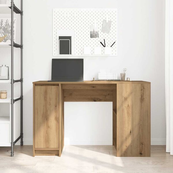 Kézműves tölgy színű szerelt fa íróasztal 120x42x76 cm