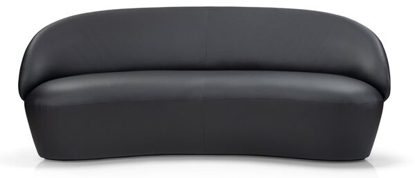 Naïve fekete bőr kanapé, 162 cm - EMKO