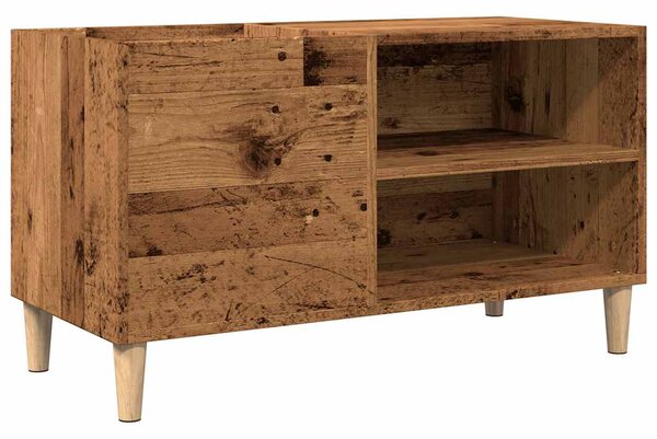 Antik fa színű szerelt fa hanglemezszekrény 84,5x38x48 cm