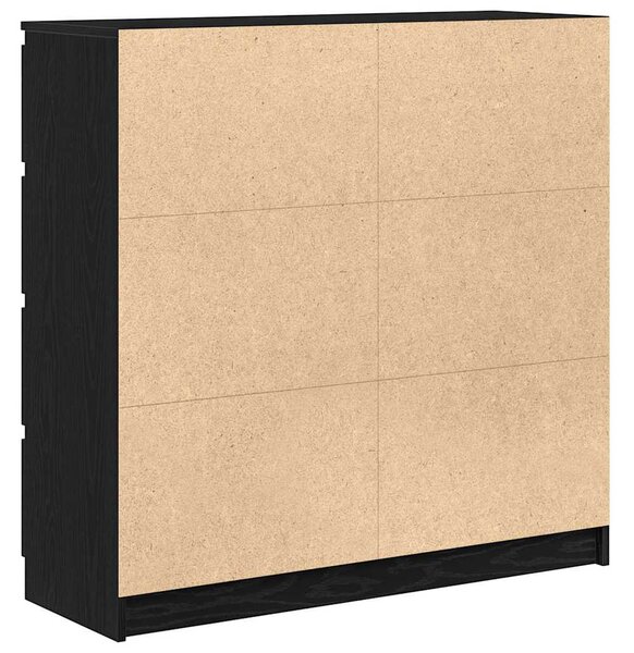 Fekete tölgy szerelt fa tálalószekrény 100x35x99 cm