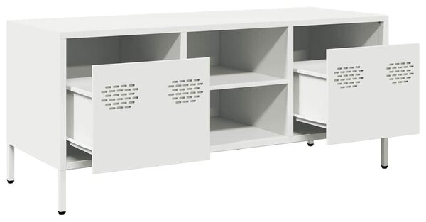 Fehér hidegen hengerelt acél TV-szekrény 101,5 x 39 x 43,5 cm