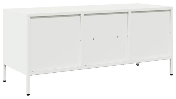 Fehér hidegen hengerelt acél TV-szekrény 101,5 x 39 x 43,5 cm