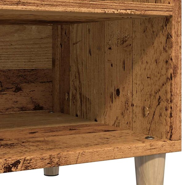 Antik fa színű szerelt fa hanglemezszekrény 84,5x38x48 cm