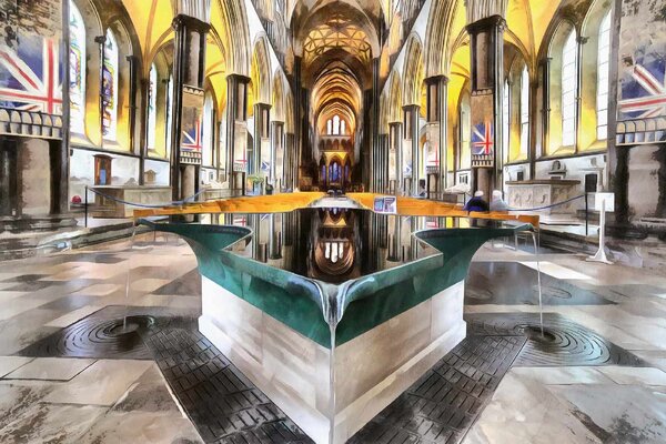 Nem szőtt fotótapéta salisbury katedrális 375 x 250 cm