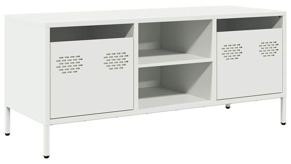 Fehér hidegen hengerelt acél TV-szekrény 101,5 x 39 x 43,5 cm