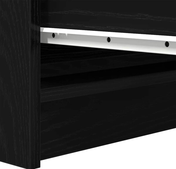 Fekete tölgy szerelt fa tálalószekrény 100x35x99 cm