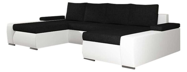 SAN MARINO ágyazható U alakú ülőgarnitúra, 365x90x195 cm, sawana 14/soft 017 white