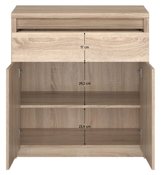 Komód, DTD laminált, tölgy sonoma, NORTY