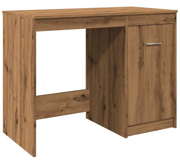 Kézműves tölgy színű szerelt fa íróasztal 100 x 50 x 76 cm