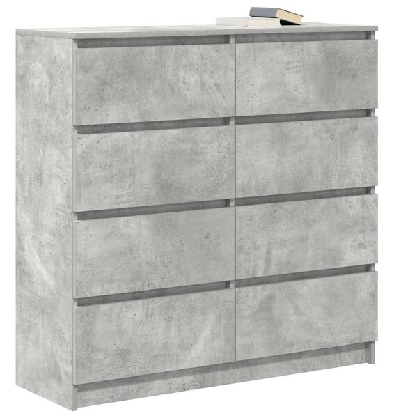 Betonszürke szerelt fa tálalószekrény 100x35x99 cm