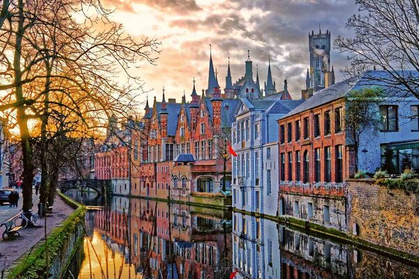 Nem szőtt fotótapéta csatornák bruges-ben 375 x 250 cm