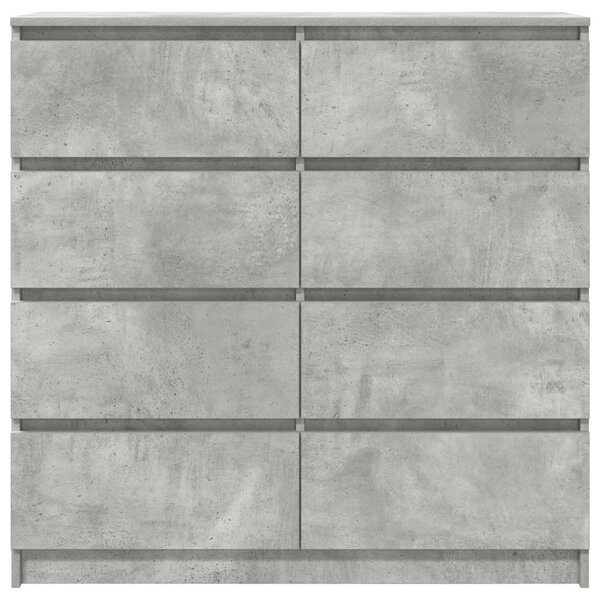 Betonszürke szerelt fa tálalószekrény 100x35x99 cm