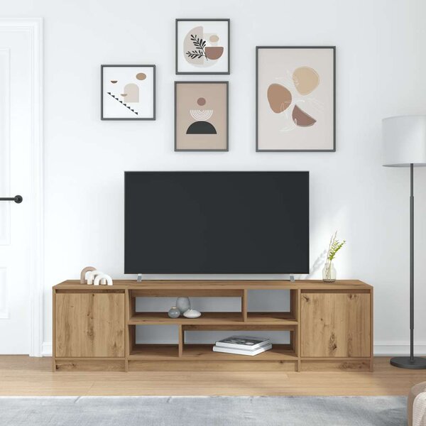 Kézműves tölgy színű szerelt fa TV-szekrény 188,5x41x50 cm