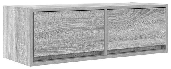 2 db szürke sonoma szerelt fa fali TV-szekrény 80x31x25,5 cm