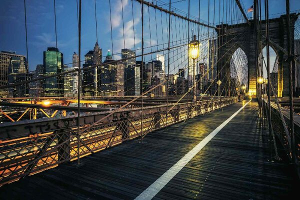 Nem szőtt fotótapéta brooklyn bridge éjszaka 375 x 250 cm