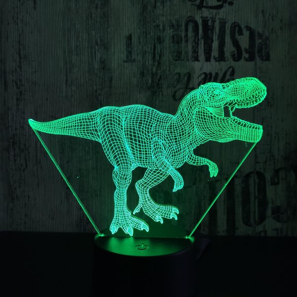 T rex a ragadozó 7 színű 3D led lámpa