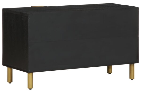 Fekete szerelt fa TV-szekrény 80 x 33 x 46 cm