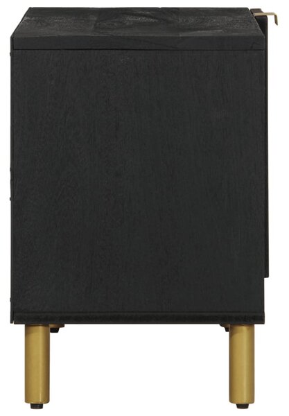 Fekete szerelt fa TV-szekrény 80 x 33 x 46 cm