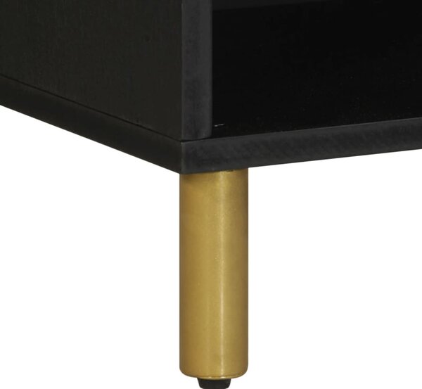 Fekete szerelt fa TV-szekrény 80 x 33 x 46 cm