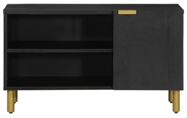 Fekete szerelt fa TV-szekrény 80 x 33 x 46 cm