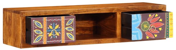 Tömör akácfa többszínű TV-szekrény 100x30x22