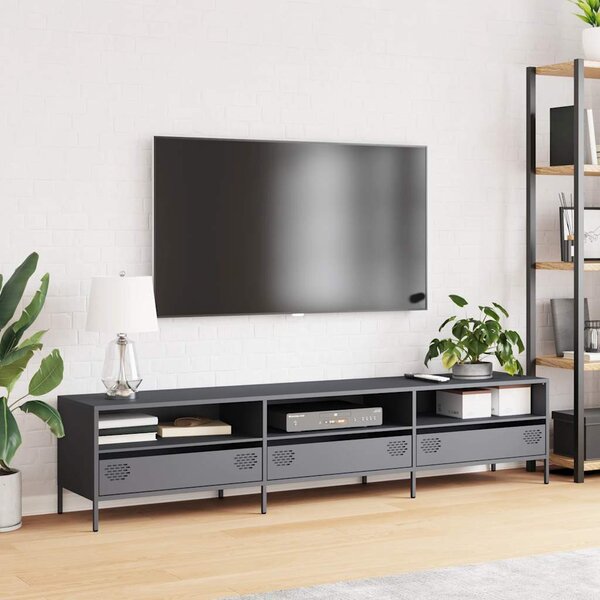 Antracitszürke hidegen hengerelt acél TV-szekrény 202x39x43,5cm