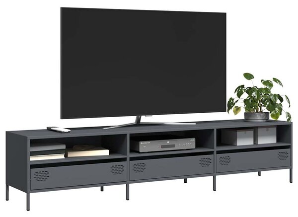 Antracitszürke hidegen hengerelt acél TV-szekrény 202x39x43,5cm