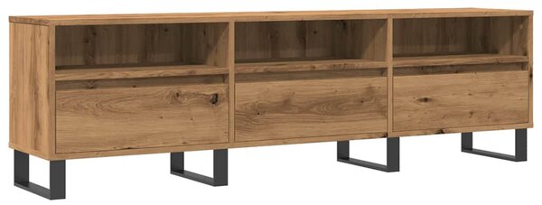 Kézműves tölgy színű szerelt fa TV-szekrény 150 x 30 x 44,5 cm