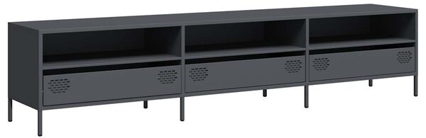 Antracitszürke hidegen hengerelt acél TV-szekrény 202x39x43,5cm