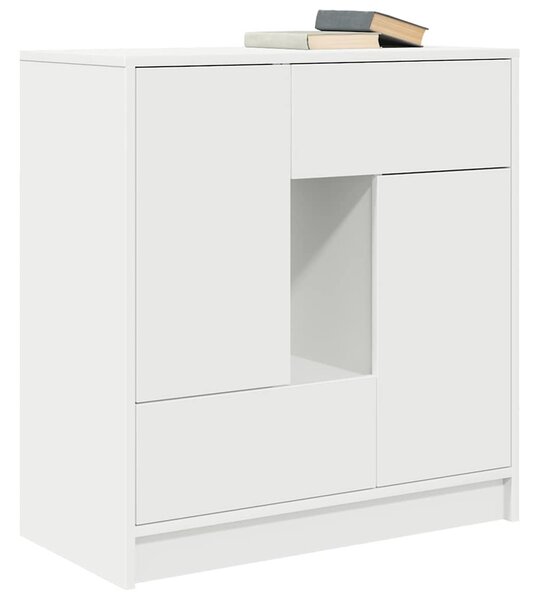 Fehér komód fiókokkal és ajtókkal 70,5x34x74,5 cm
