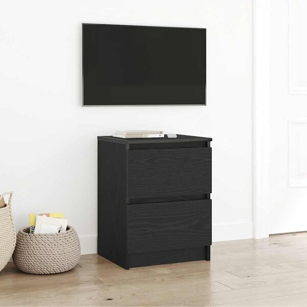 Fekete szerelt fa TV-szekrény 40x35x54 cm