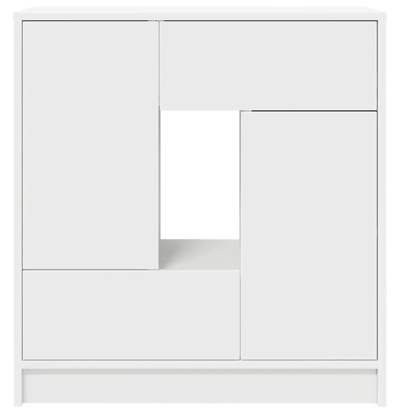 Fehér komód fiókokkal és ajtókkal 70,5x34x74,5 cm