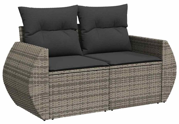 6 részes szürke polyrattan kerti ülőgarnitúra párnákkal