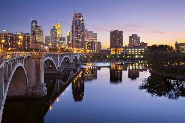 Nem szőtt fotótapéta minneapolis belvárosa 375 x 250 cm