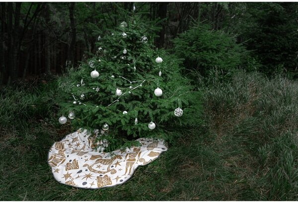 Golden Nut Cracker pamut szőnyeg a karácsonyfa alá, ø 130 cm - Butter Kings
