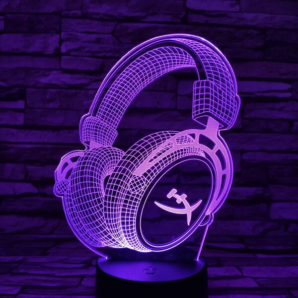 Fülhallgató 7 színű 3D led lámpa