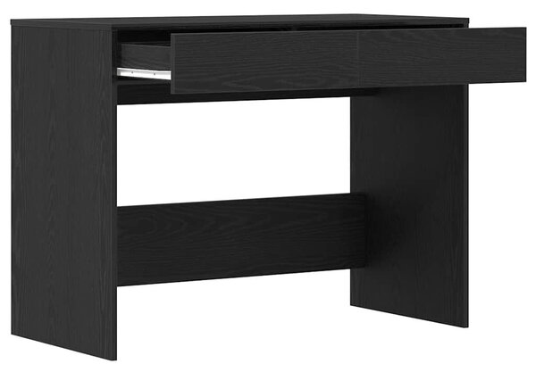 Fekete tölgyszínű szerelt fa íróasztal 101x50x76,5 cm
