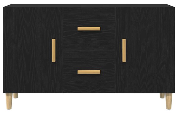Fekete tölgy szerelt fa tálalószekrény 100 x 36 x 60 cm
