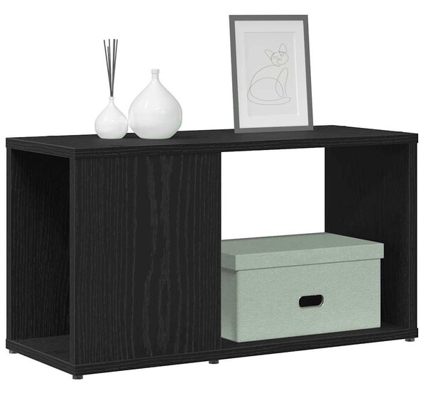 Fekete tölgy színű szerelt fa TV-szekrény 60x24x32 cm