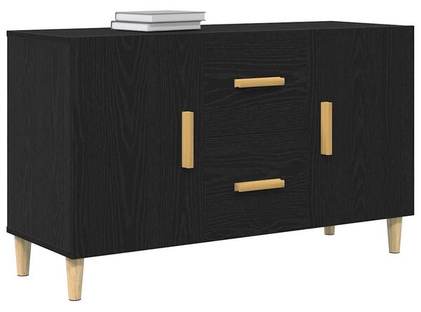 Fekete tölgy szerelt fa tálalószekrény 100 x 36 x 60 cm