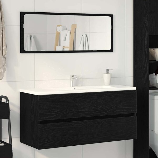 Fekete tölgy forgácslap mosdószekrény 100 x 38,5 x 45 cm