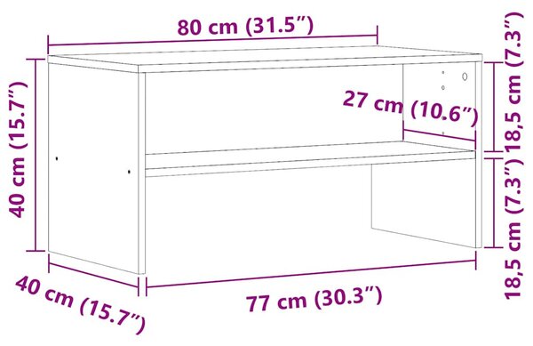 TV szekrény kézműves tölgy 80x40x40 cm műszaki fa