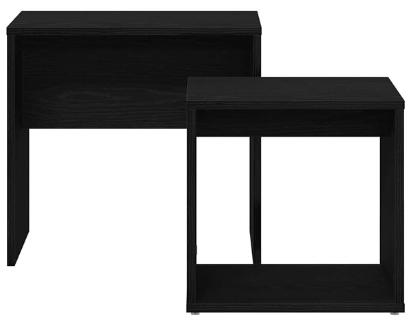 2 db fekete tölgy szerelt fa dohányzóasztal