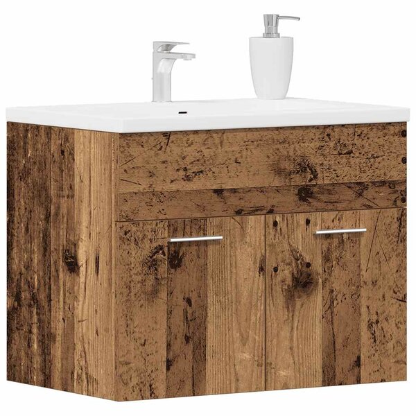 Antik fa szerelt fa mosdószekrény 60x38,5x46 cm