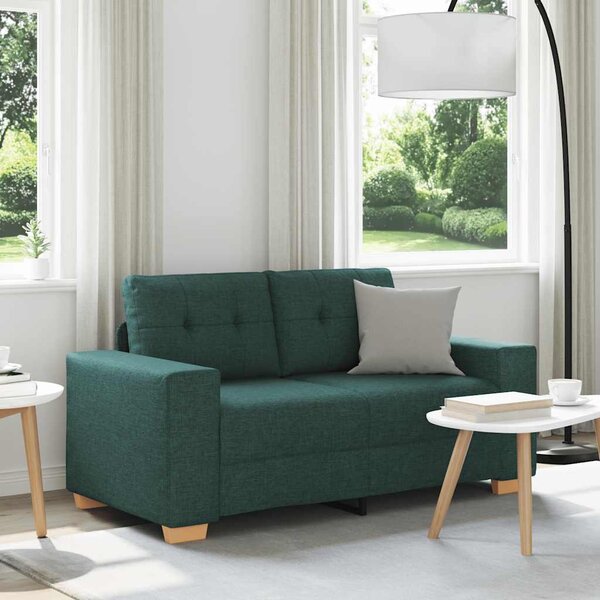 Sötétzöld szövet loveseat kanapé 160x77x82 cm