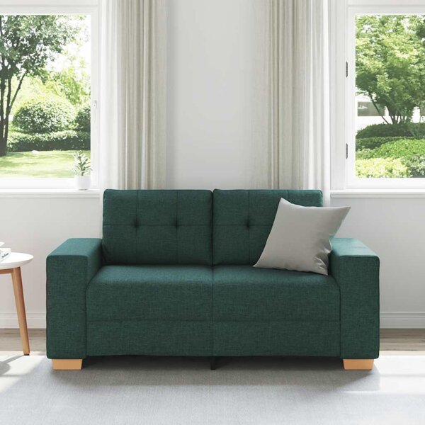 Sötétzöld szövet loveseat kanapé 160x77x82 cm